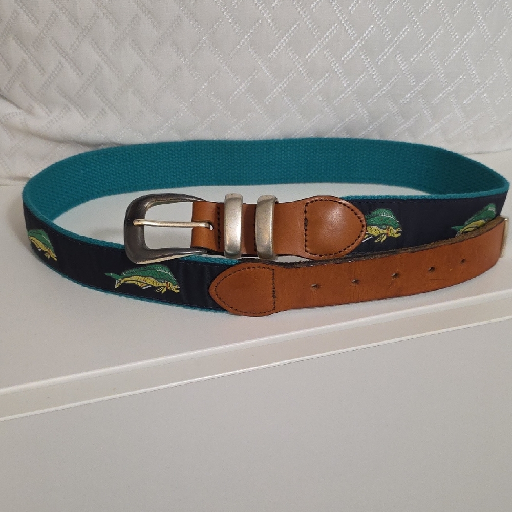 Mahi Mahi Leather And Canvas Belt